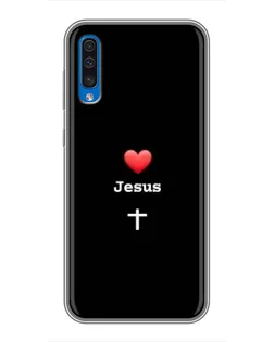 Чехол для Samsung Galaxy A50 2019 (A505F) с картинкой «Сердце - Jesus»