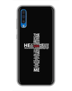 Чехол для Samsung Galaxy A50 2019 (A505F) с картинкой «Текстовый крест» Чехол для Samsung Galaxy A50 2019 (A505F) с картинкой «Текстовый крест»