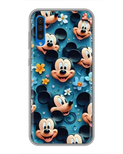 Чехол для Samsung Galaxy A50 2019 (A505F) с картинкой «Паттерн Микки и Минни»