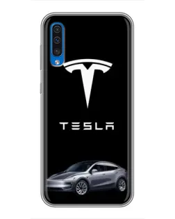 Чехол для Samsung Galaxy A50 2019 (A505F) с картинкой «Tesla Model Y» Чехол для Samsung Galaxy A50 2019 (A505F) с картинкой «Tesla Model Y»