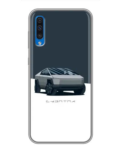 Чехол для Samsung Galaxy A50 2019 (A505F) с картинкой «Серебристый Cybertruck Tesla»