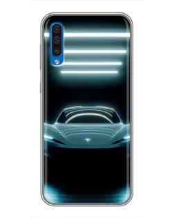 Чехол для Samsung Galaxy A50 2019 (A505F) с картинкой «Tesla в неоне» Чехол для Samsung Galaxy A50 2019 (A505F) с картинкой «Tesla в неоне»
