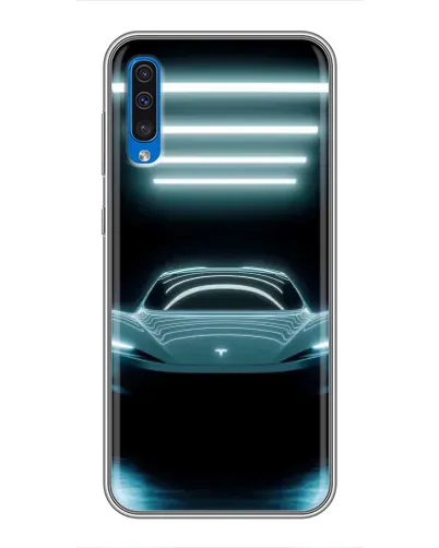 Чехол для Samsung Galaxy A50 2019 (A505F) с картинкой «Tesla в неоне»