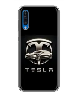 Чехол для Samsung Galaxy A50 2019 (A505F) с картинкой «Tesla — серебристое авто» Чехол для Samsung Galaxy A50 2019 (A505F) с картинкой «Tesla — серебристое авто»