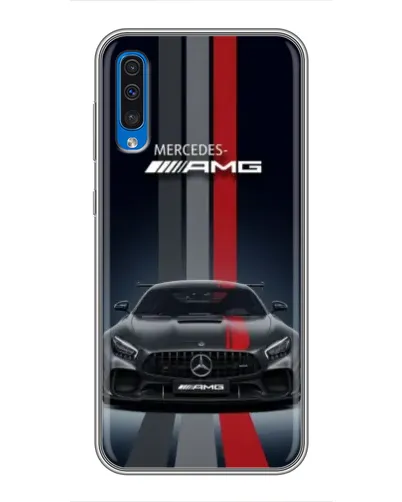Чехол для Samsung Galaxy A50 2019 (A505F) с картинкой «Mercedes — белый карбон»