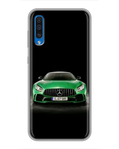Чехол для Samsung Galaxy A50 2019 (A505F) с картинкой «Mercedes — неоновый лого»
