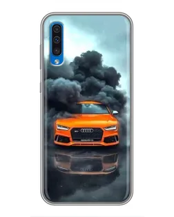 Чехол для Samsung Galaxy A50 2019 (A505F) с картинкой «Audi в облаках дыма»