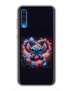 Чехол для Samsung Galaxy A50 2019 (A505F) с картинкой «Stitch в цветах» Чехол для Samsung Galaxy A50 2019 (A505F) с картинкой «Stitch в цветах»