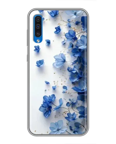 Чехол для Samsung Galaxy A50 2019 (A505F) с картинкой «Голубой цветочный каскад»