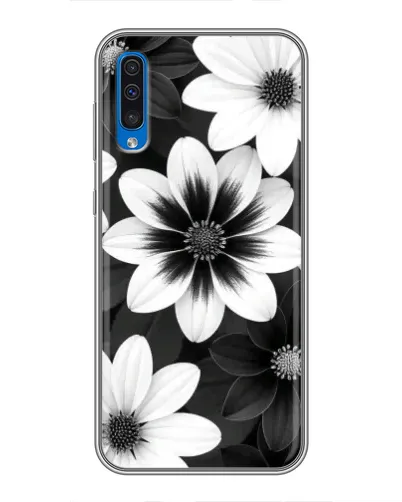 Чехол для Samsung Galaxy A50 2019 (A505F) с картинкой «Монохромные астры»