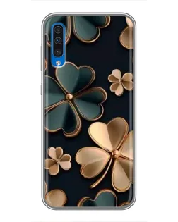 Чехол для Samsung Galaxy A50 2019 (A505F) с картинкой «Клевер в золоте»