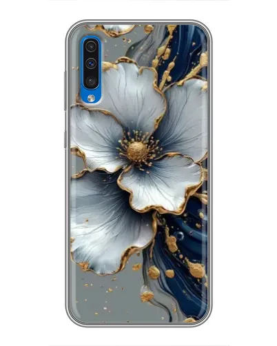Чехол для Samsung Galaxy A50 2019 (A505F) с картинкой «Белый цветок и золотой флюид» Чехол для Samsung Galaxy A50 2019 (A505F) с картинкой «Белый цветок и золотой флюид»