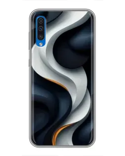 Чехол для Samsung Galaxy A50 2019 (A505F) с картинкой «Объемные черно-белые ленты»
