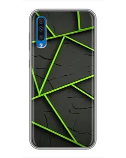 Чехол для Samsung Galaxy A50 2019 (A505F) с картинкой «Зеленые геометрические линии»