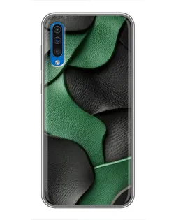 Чехол для Samsung Galaxy A50 2019 (A505F) с картинкой «Зеленые кожаные волны»