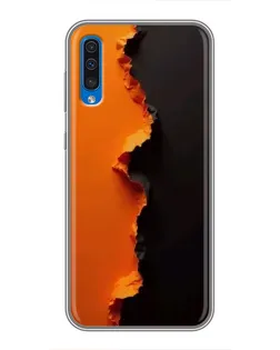 Чехол для Samsung Galaxy A50 2019 (A505F) с картинкой «Оранжевый разлом»