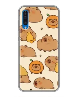 Чехол для Samsung Galaxy A50 2019 (A505F) с картинкой «Капибары с апельсинами»