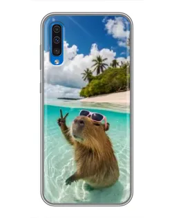 Чехол для Samsung Galaxy A50 2019 (A505F) с картинкой «Капибара на море»