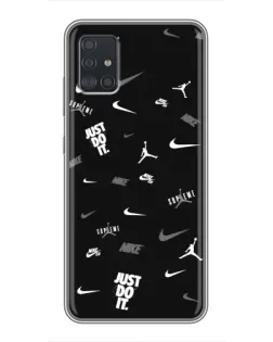 Чехол для Samsung Galaxy A51 5G (A516) с картинкой «Nike Black Pattern»