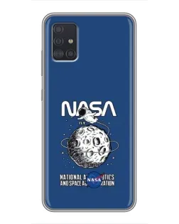 Чехол для Samsung Galaxy A51 5G (A516) с картинкой «NASA — лунная миссия»