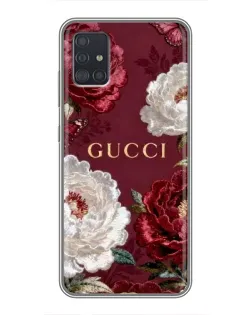 Чехол для Samsung Galaxy A51 5G (A516) с картинкой «Gucci — бордовые розы»