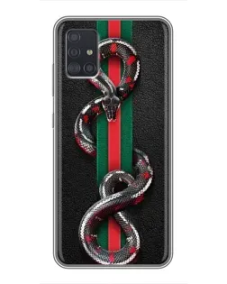 Чехол для Samsung Galaxy A51 5G (A516) с картинкой «Gucci — змея на полосе»