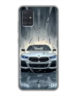 Чехол для Samsung Galaxy A51 5G (A516) с картинкой «BMW в свете фар»