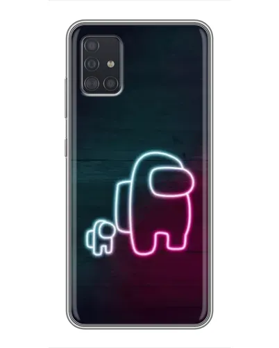 Чехол для Samsung Galaxy A51 5G (A516) с картинкой «Among Us неон-арт»