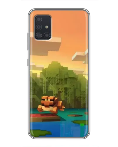 Чехол для Samsung Galaxy A51 5G (A516) с картинкой «Майнкрафт закат солнца»
