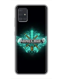 Чехол для Samsung Galaxy A51 5G (A516) с картинкой «Minecraft Diamond лого» Чехол для Samsung Galaxy A51 5G (A516) с картинкой «Minecraft Diamond лого»