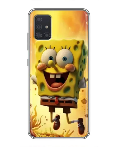 Чехол для Samsung Galaxy A51 5G (A516) с картинкой «Губка Боб прыгает»
