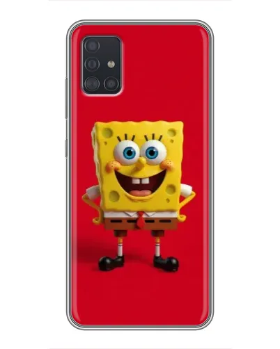 Чехол для Samsung Galaxy A51 5G (A516) с картинкой «Спанч Боб на красном»