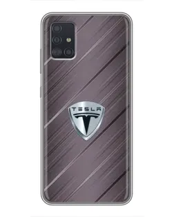 Чехол для Samsung Galaxy A51 5G (A516) с картинкой «Металлическая текстура Tesla»
