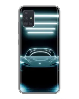 Чехол для Samsung Galaxy A51 5G (A516) с картинкой «Tesla в неоне»