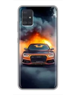 Чехол для Samsung Galaxy A51 5G (A516) с картинкой «Audi в огненном дыму» Чехол для Samsung Galaxy A51 5G (A516) с картинкой «Audi в огненном дыму»