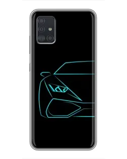 Чехол для Samsung Galaxy A51 5G (A516) с картинкой «Голубой силуэт Lamborghini» Чехол для Samsung Galaxy A51 5G (A516) с картинкой «Голубой силуэт Lamborghini»