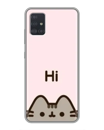Чехол для Samsung Galaxy A51 5G (A516) с картинкой «Пушин говорит Hi»