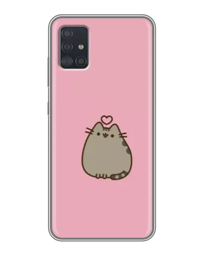 Чехол для Samsung Galaxy A51 5G (A516) с картинкой «Pusheen сердце»