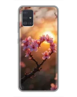 Чехол для Samsung Galaxy A51 5G (A516) с картинкой «Розовый цвет сердце на фоне заката» Чехол для Samsung Galaxy A51 5G (A516) с картинкой «Розовый цвет сердце на фоне заката»