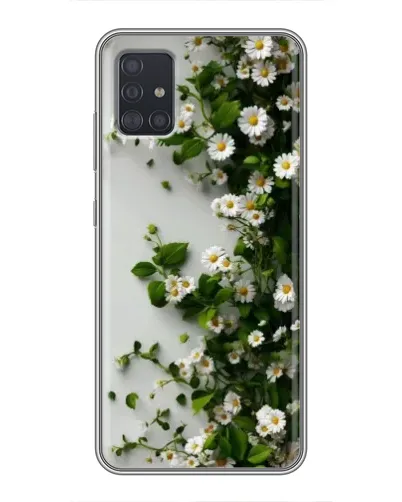 Чехол для Samsung Galaxy A51 5G (A516) с картинкой «Ветка мелких белых цветов»