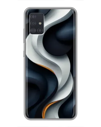 Чехол для Samsung Galaxy A51 5G (A516) с картинкой «Объемные черно-белые ленты»