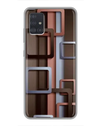 Чехол для Samsung Galaxy A51 5G (A516) с картинкой «Коричневые объемные квадраты»