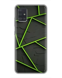 Чехол для Samsung Galaxy A51 5G (A516) с картинкой «Зеленые геометрические линии»