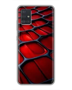 Чехол для Samsung Galaxy A51 5G (A516) с картинкой «Красная глянцевая сетка»