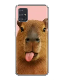 Чехол для Samsung Galaxy A51 5G (A516) с картинкой «Капибара с языком» Чехол для Samsung Galaxy A51 5G (A516) с картинкой «Капибара с языком»