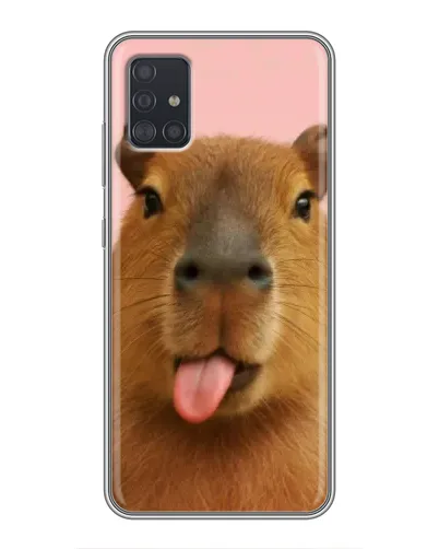 Чехол для Samsung Galaxy A51 5G (A516) с картинкой «Капибара с языком»