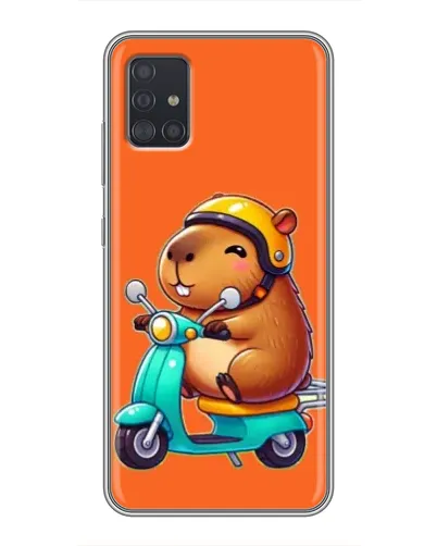 Чехол для Samsung Galaxy A51 5G (A516) с картинкой «Капибара на скутере»