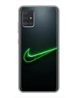 Чехол для Samsung Galaxy A51 (A515) с картинкой «Неоновый контур Nike»