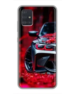 Чохол для Samsung Galaxy A51 (A515) з картинкою «Спортивна BMW та квіти»