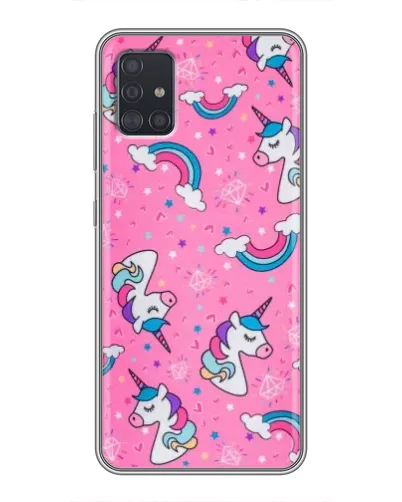 Чехол для Samsung Galaxy A51 (A515) с картинкой «Unicorn паттерн розовый»